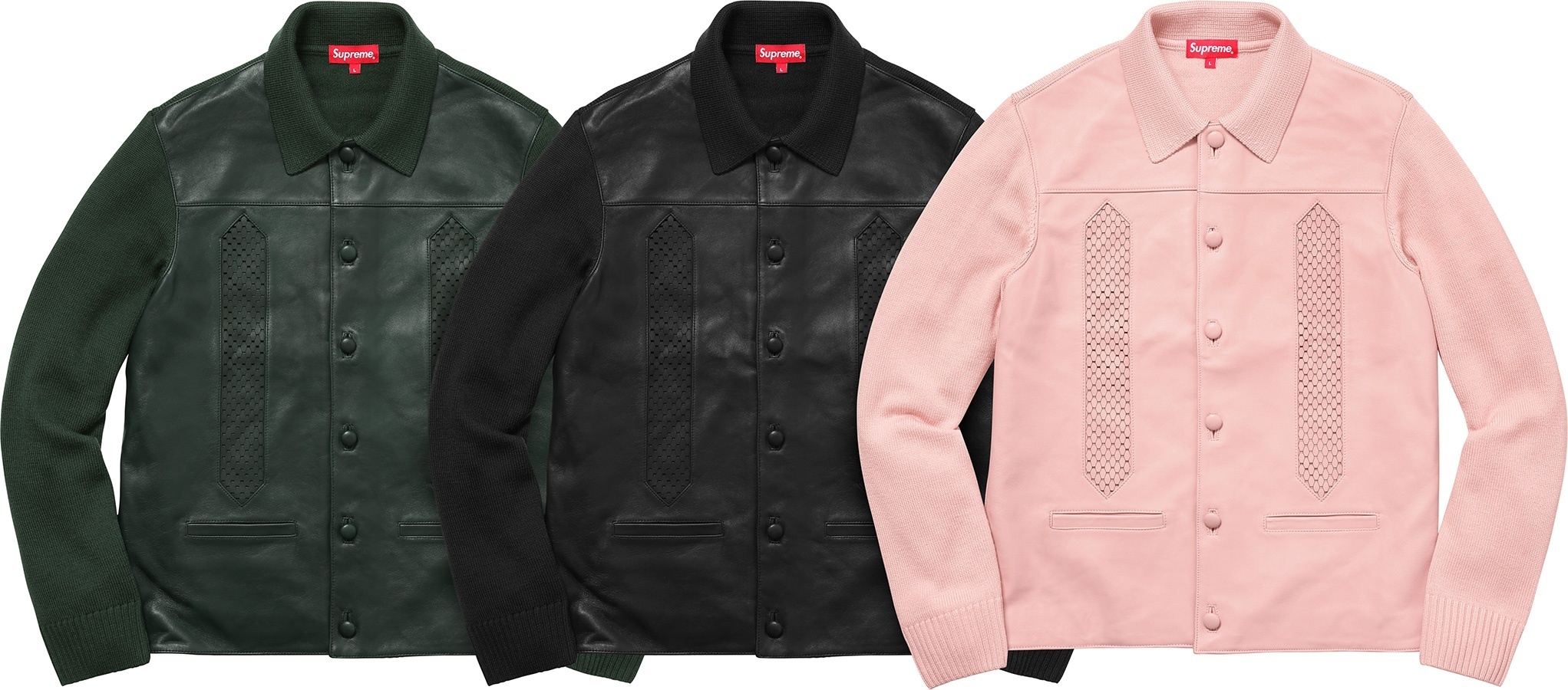 Leather Front Polo Sweater